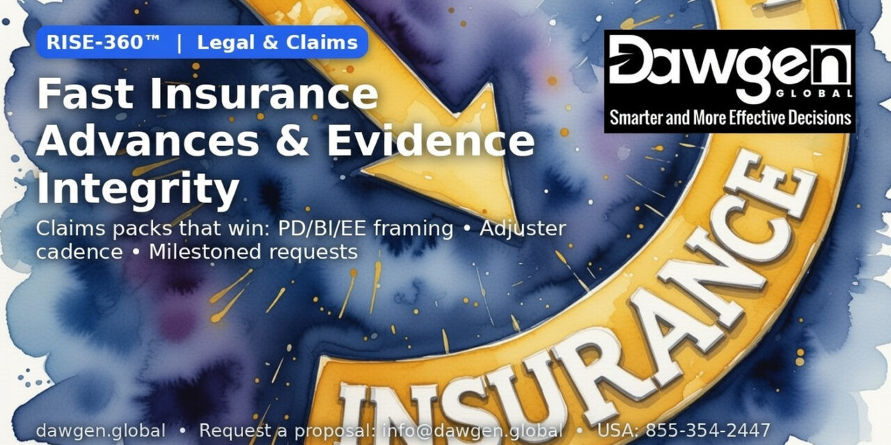 Legal & Claims: Fast Advances, Evidence Integrity, and Settlement Strategy