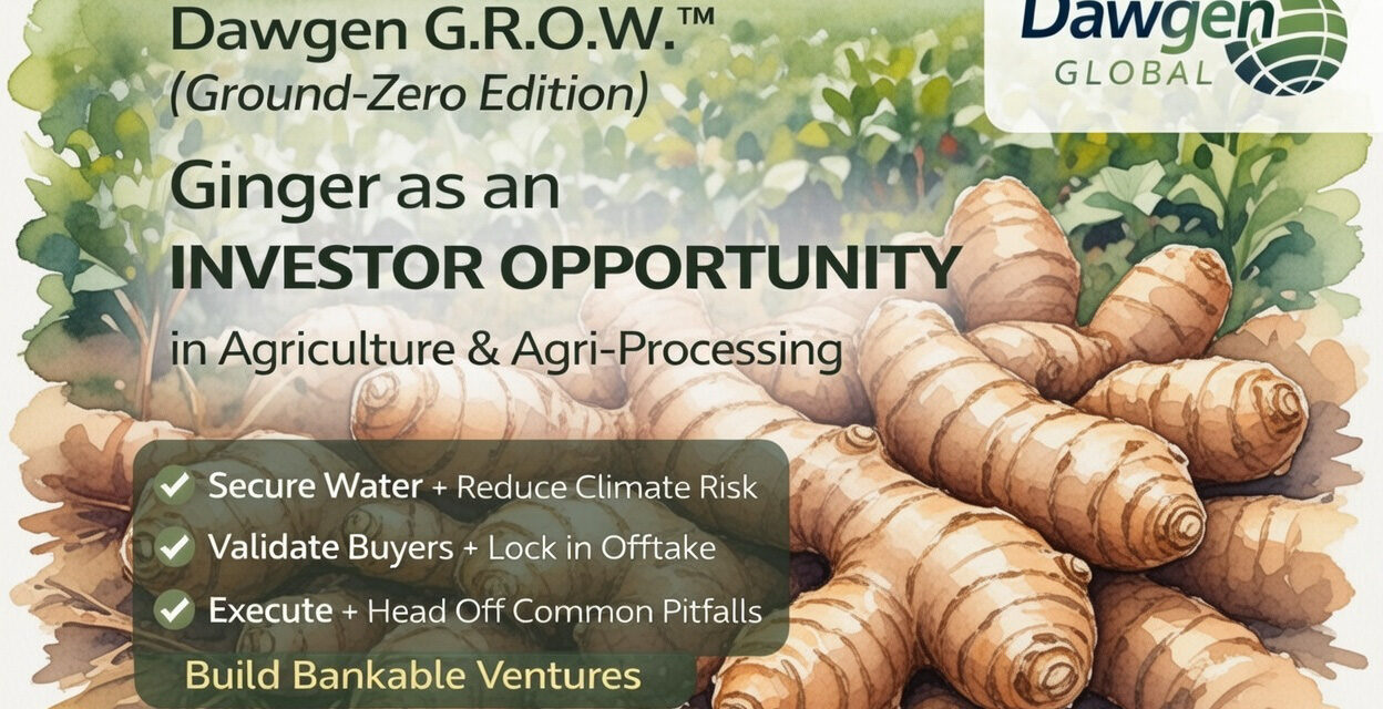 Dawgen G.R.O.W.™ (Ground-Zero Edition) — Ginger as a High-Value Investor Opportunity in Agriculture and Agri-Processing
