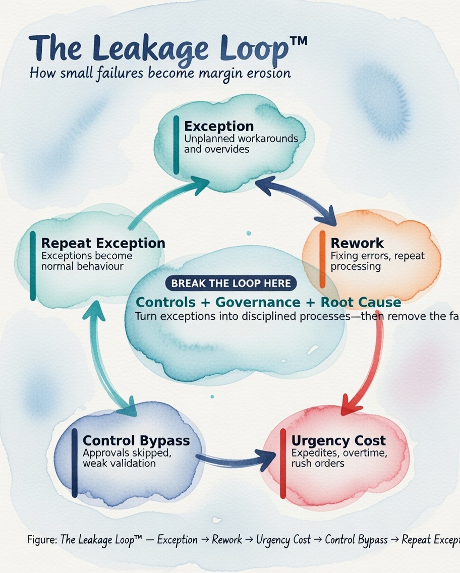The Leakage Loop™ — How Small Failures Become Margin Erosion