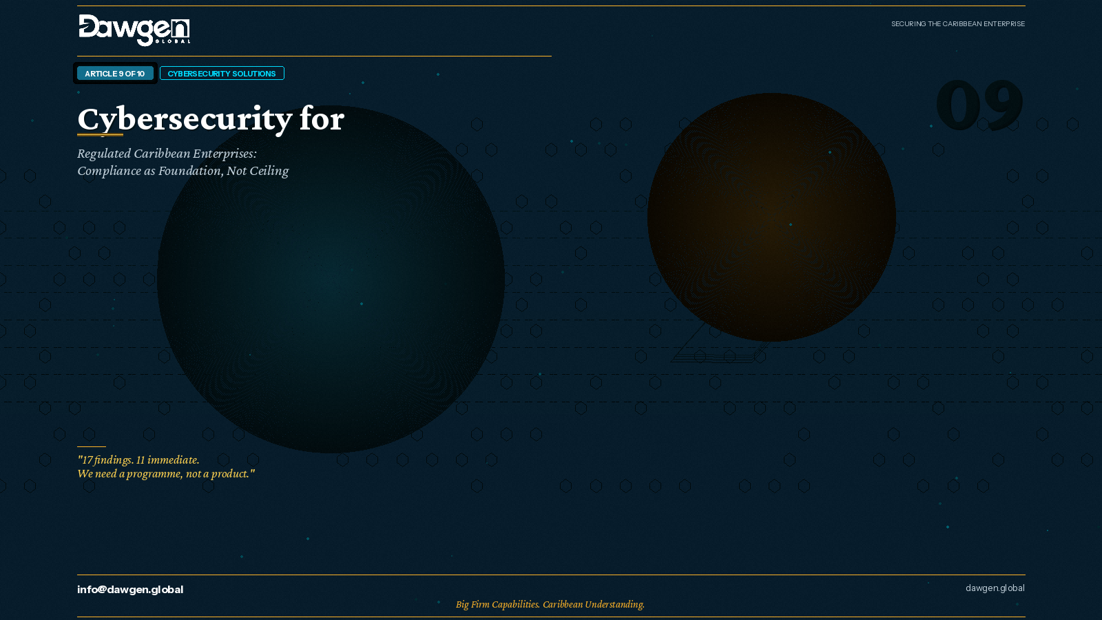 Caribbean cybersecurity compliance and regulatory programme — Dawgen Global cybersecurity series