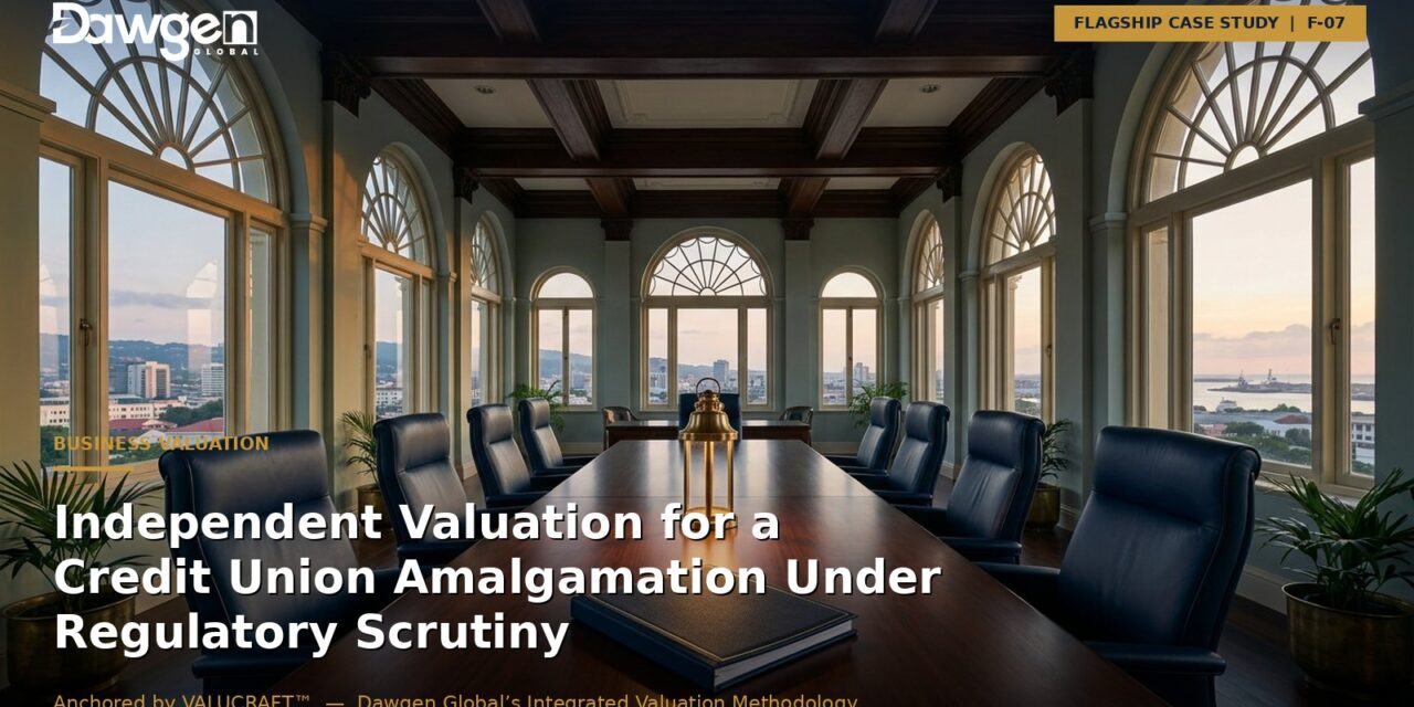 Credit Union Amalgamation Valuation Case Study: How VALUCRAFT™ Delivered a Regulator-Grade, Member-Approvable Outcome