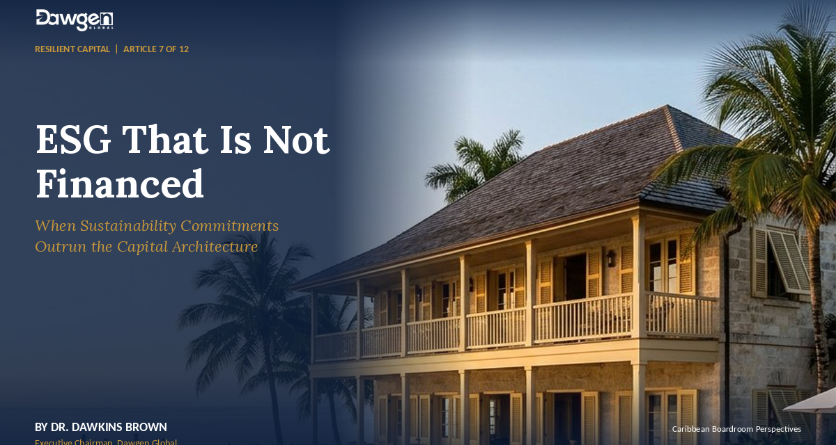 ESG That Is Not Financed: Aligning Sustainability Commitments with Capital Architecture