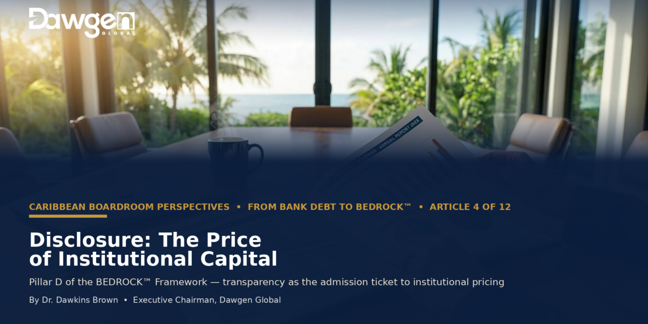 Disclosure: The Price of Institutional Capital | BEDROCK™ Framework